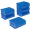 Global Industrial Hang & Stack Storage Bin, Plastic, Blue, 7 in H, 16-1/2 in W 269686BL - alternate 2